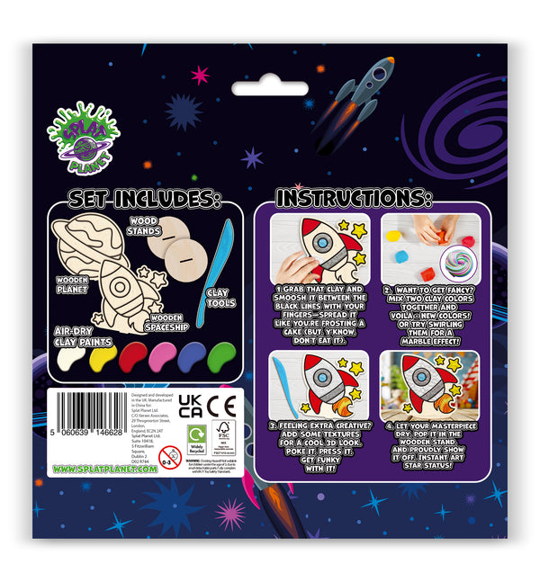 Space clay colouring kit, Space themed clay art set, Space clay craft for kids, DIY space modelling kit, 3D space clay project, Sensory space clay kit, Creative space craft activity, Non-toxic clay craft set, Outer space clay art kit, Kids space craft