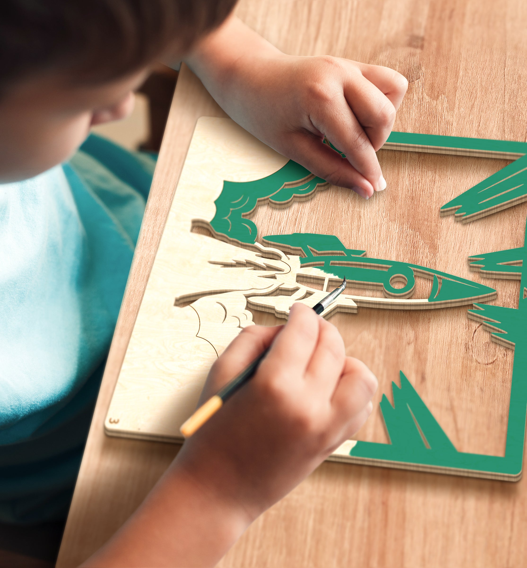 Spaceship wooden art kit, Rocket craft kit for kids, Space rocket wood painting set, DIY spaceship craft, Astronaut themed wooden art, Space décor project, Kids rocket activity kit, Creative space art craft.