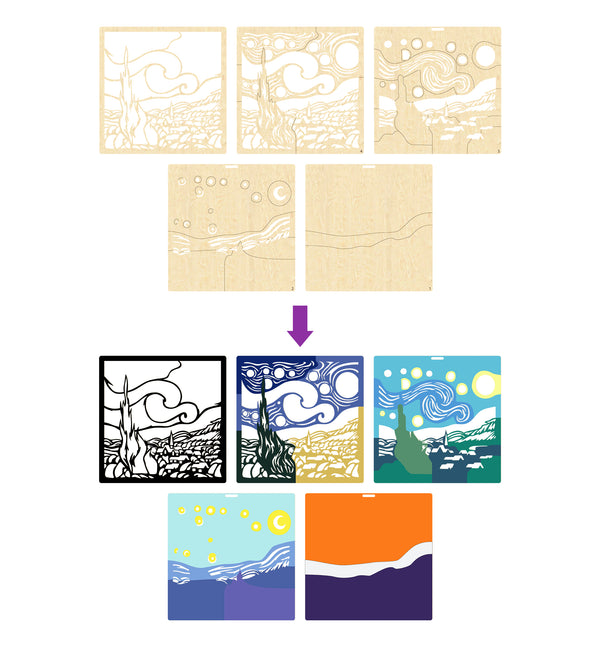 Wooden Starry Night Craft Kit