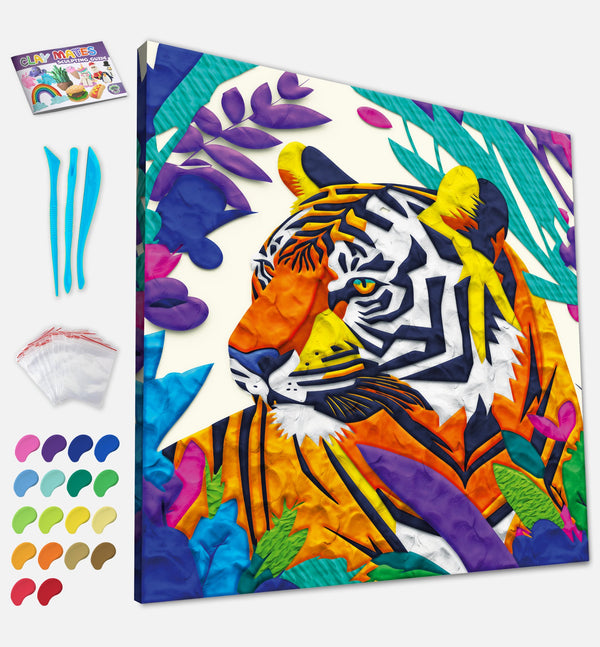 Tiger Clay Painting 30x30 cm