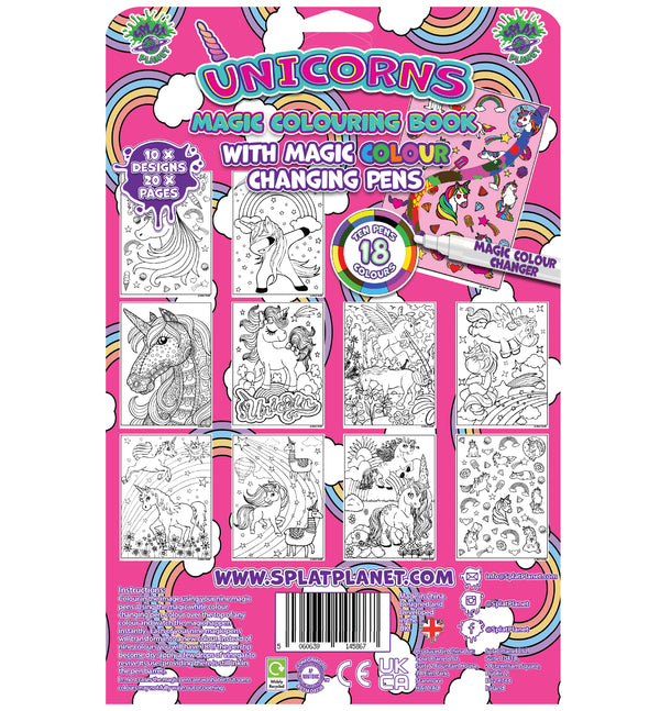 Unicorn, Unicorns, Rainbow, Fibracolour, fibra colour, magic colour changing pens, colour changing, magic pens, felt tips, Princess colouring book, Mermaid, fairies, Princess, Fairytale, magic colouring book, childrens gift, kids unique present, amazing colouring book,