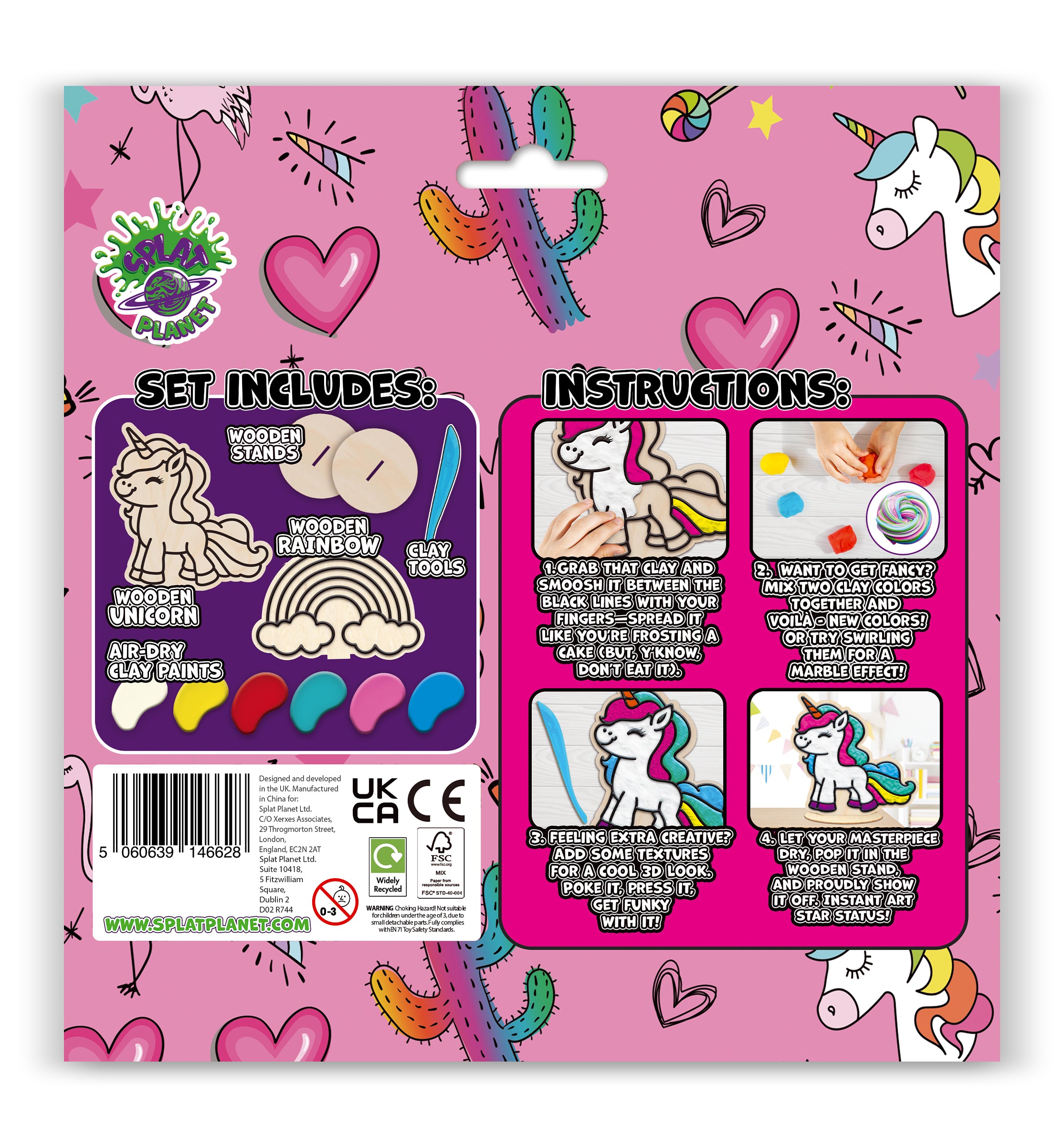 Unicorn clay colouring kit, Unicorn themed clay art set, Unicorn clay craft for kids, DIY unicorn modelling kit, 3D unicorn clay project, Sensory unicorn clay kit, Creative unicorn craft activity, Non-toxic clay craft set, Fantasy clay art kit, Kids unicorn craft