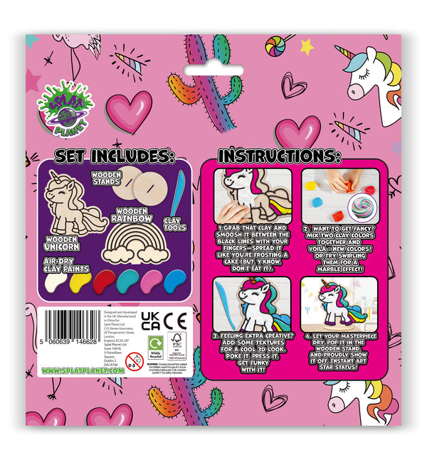 Unicorn clay colouring kit, Unicorn themed clay art set, Unicorn clay craft for kids, DIY unicorn modelling kit, 3D unicorn clay project, Sensory unicorn clay kit, Creative unicorn craft activity, Non-toxic clay craft set, Fantasy clay art kit, Kids unicorn craft