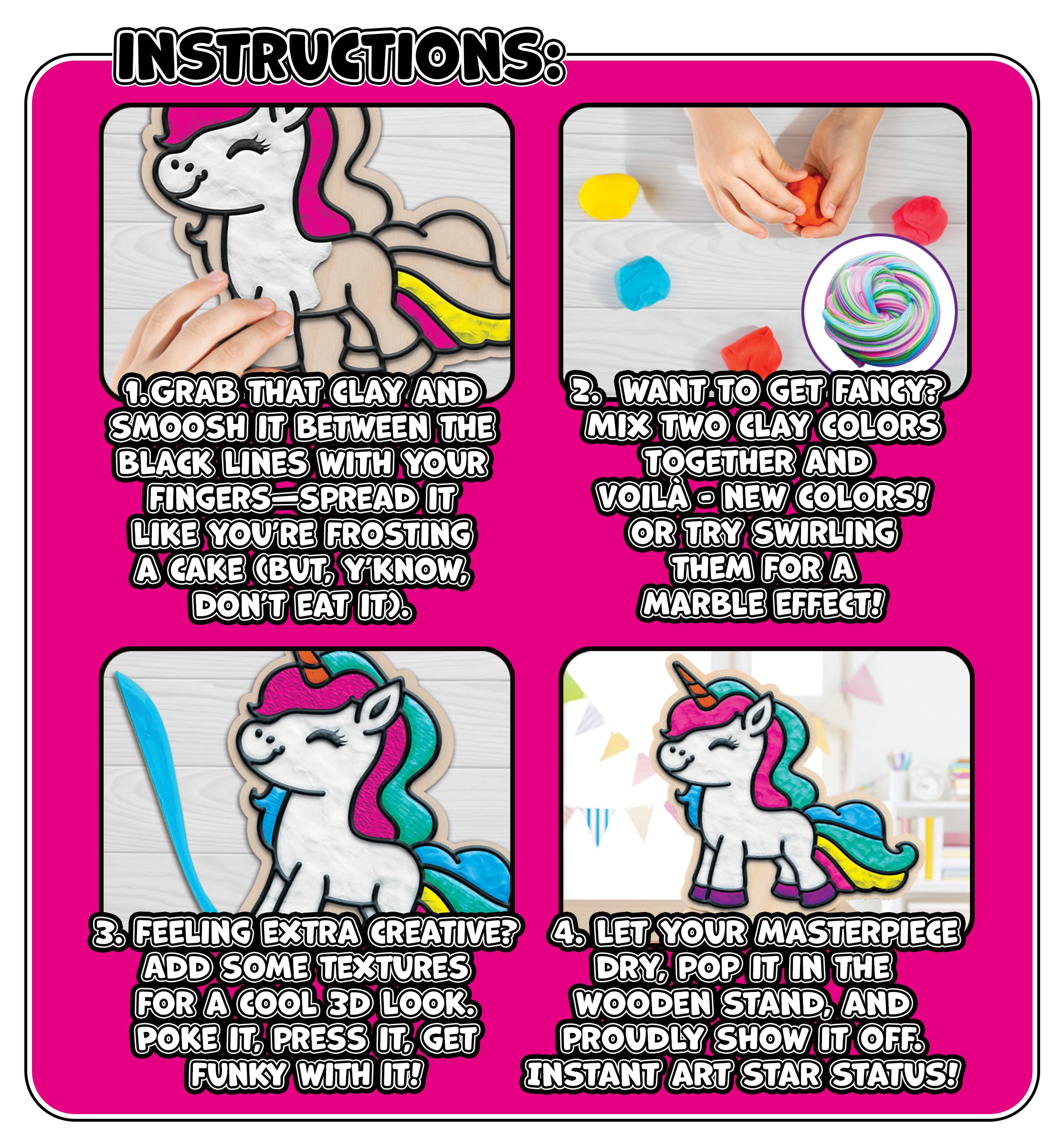 Unicorn clay colouring kit, Unicorn themed clay art set, Unicorn clay craft for kids, DIY unicorn modelling kit, 3D unicorn clay project, Sensory unicorn clay kit, Creative unicorn craft activity, Non-toxic clay craft set, Fantasy clay art kit, Kids unicorn craft