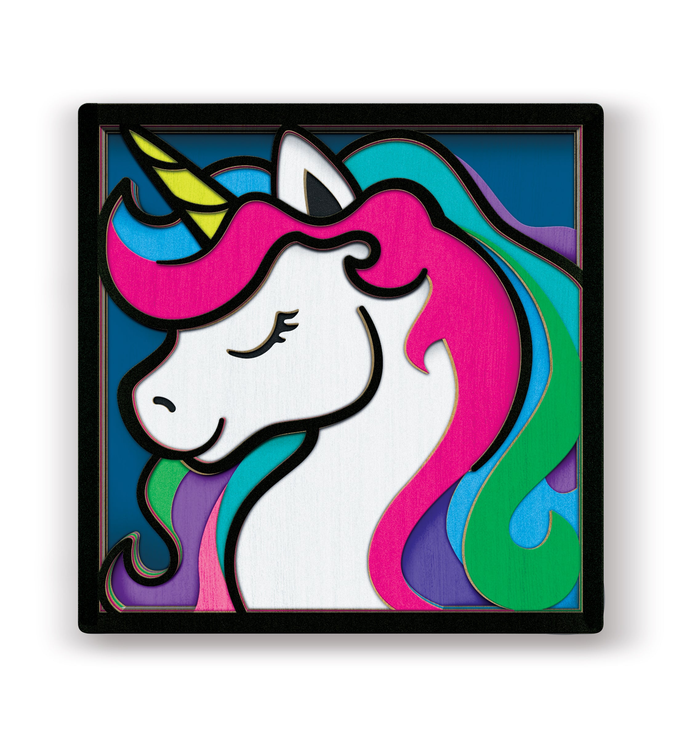 Unicorn wooden art kit, Unicorn craft kit for kids, Fantasy layered wood art, DIY Unicorn painting set, Magical Unicorn décor, Kids Unicorn craft activity, Unicorn themed wooden art, Creative Unicorn project, Unicorn wall art craft.