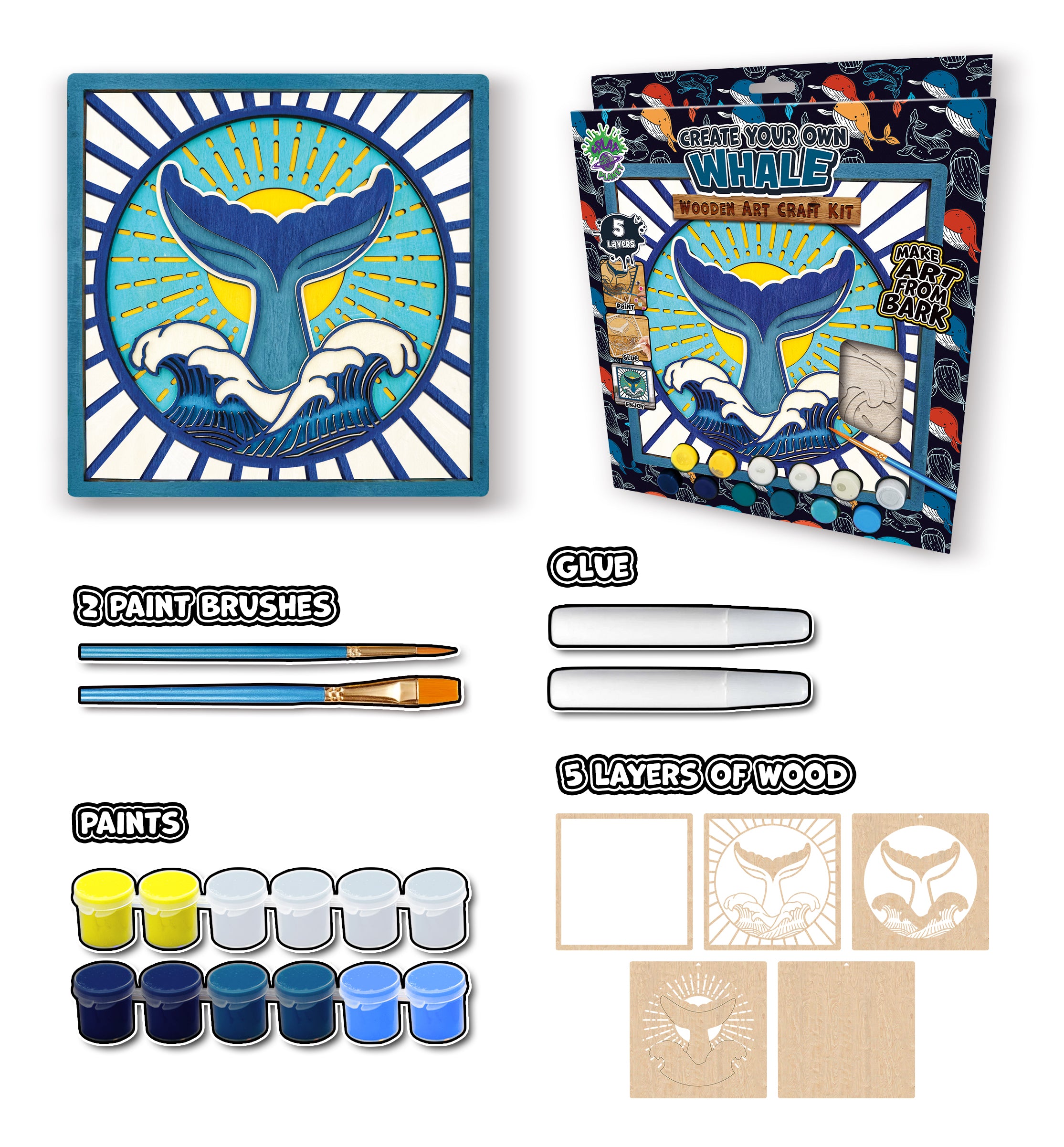 Whale wooden art kit, Whale craft kit for kids, Whale layered wood art, Whale painting kit, DIY Whale craft, Whale wall art, Ocean animal wooden art, Whale gift for children, Whale arts and crafts, Creative Whale project, Wooden Whale painting set, Whale home décor craft, Kids Whale activity kit, Whale plywood art, Ocean themed craft kit.