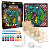 Dinosaur wooden art craft kit, Dino craft kit for kids, Layered dinosaur wood art, DIY Dinosaur painting set, Prehistoric themed craft kit, Kids Dino activity, Dinosaur wall décor, Creative Dino project, T-Rex wooden craft set.