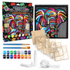 Elephant wooden art craft kit, Elephant craft kit for kids, Safari animal wood art, DIY Elephant craft, Layered Elephant painting set, Jungle themed wooden décor, Elephant wall art, Kids Elephant activity kit, Creative Elephant project, Wooden wildlife craft.