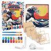 Great Wave wooden art Craft kit, Japanese Wave craft kit, Hokusai inspired wooden art, Ocean wave wood layers, DIY Wave painting set, Traditional wave wall art, Kids Japanese art craft, Great Wave décor craft, Water themed art kit, Layered ocean wooden art, Creative Wave project.