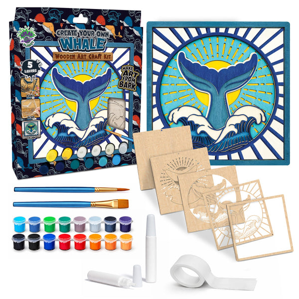 Whale wooden art craft kit, Whale craft kit for kids, Whale layered wood art, Whale painting kit, DIY Whale craft, Whale wall art, Ocean animal wooden art, Whale gift for children, Whale arts and crafts, Creative Whale project, Wooden Whale painting set, Whale home décor craft, Kids Whale activity kit, Whale plywood art, Ocean themed craft kit.