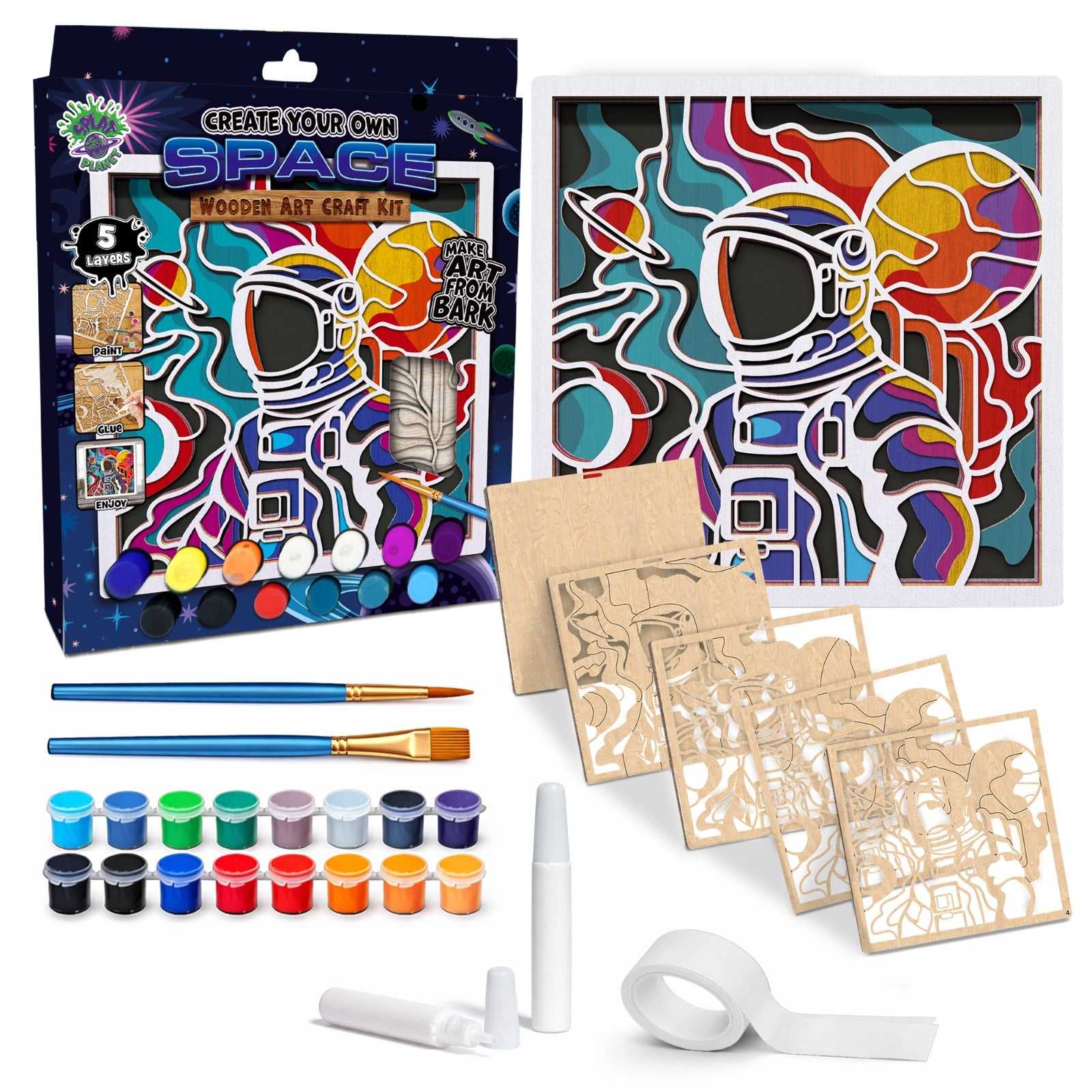 Space wooden art craft kit, Space craft kit for kids, Galaxy wood art project, Astronaut wooden art kit, Space painting kit, DIY space craft, Cosmic wall art, Solar system wooden craft, Creative space activity, Kids space painting set, Universe wood layers, Space themed décor craft, Planets wooden art kit, STEM space art project.