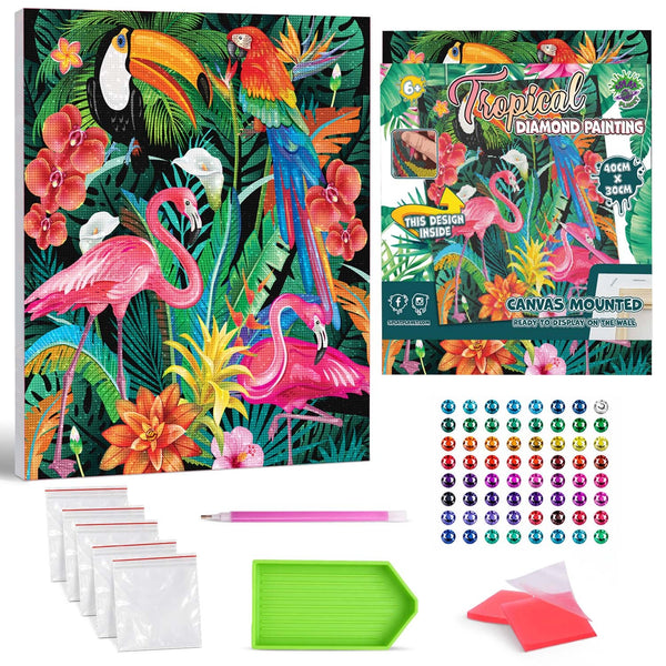 Tropical diamond painting, Tropical diamond art, Tropical diamond painting for kids, Tropical diamond art kits, Tropical vibes crystal art, Tropical crystal art set, 5D diamond painting kits, 5D diamond art, Unicorn gifts, Unicorn gifts for girls, framed diamond art kits, framed diamond painting, diamond painting for beginners, framed crystal art,Unicorn toy, Tropical arts and crafts, Tropical canvas wall art, Tropical art kit,