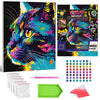 Cat diamond painting, Neon Cat diamond art, Cat diamond painting for kids, cat diamond art kits, cat crystal art, cat crystal art set, 5D diamond painting kits, 5D diamond art, Flamingo gifts, cat gifts for girls, cat gifts for women, framed diamond art kits, framed diamond painting, diamond painting for beginners, framed crystal art, cat gift for cat lovers, Cat arts and crafts, cat canvas wall art, cat art kit,