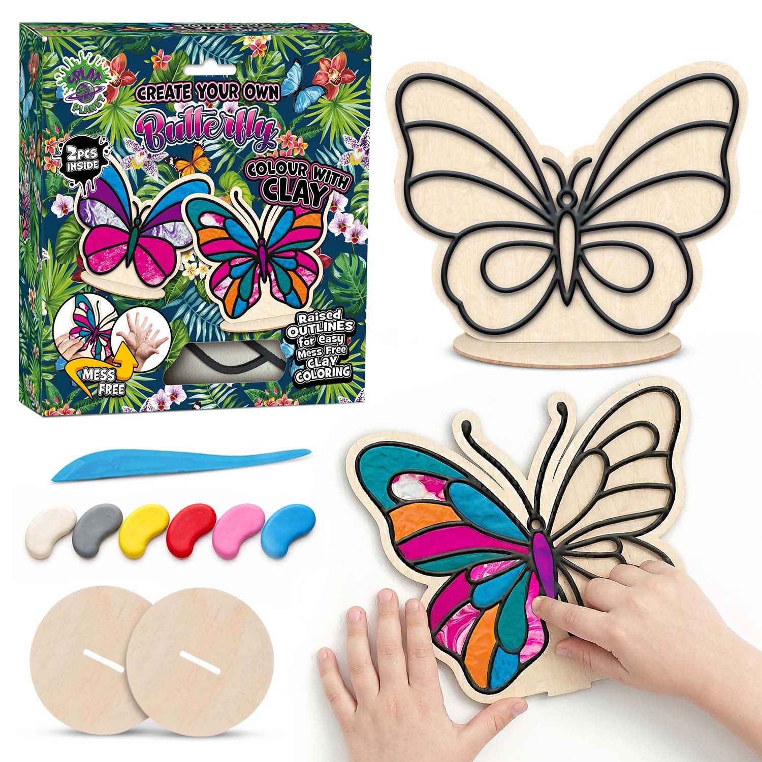 Butterfly clay colouring kit, Butterfly clay art set, Butterfly modelling clay craft, DIY Butterfly clay activity, Colourful butterfly craft kit, Nature themed clay art, Butterfly creative project for kids, Sensory clay colouring set, Kids butterfly craft kit, Butterfly gift for girls, Non-toxic clay craft.