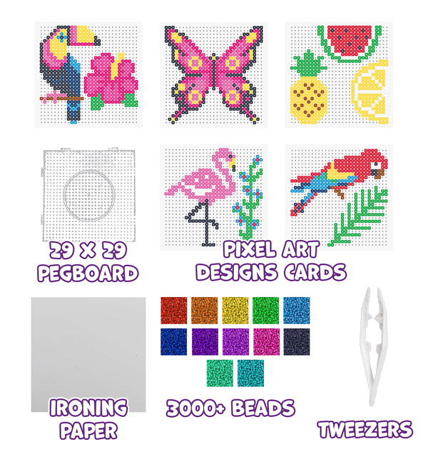 Pink Flamingo Pixel Art Flamingo Perler Bead Pattern TROPICAL