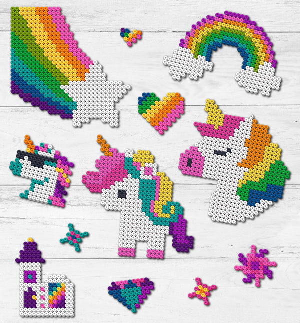 Unicorn fuse beads, unicorn melty beads, unicorn fuse bead kits, Unicorn fuse bead kit, Melty beads unicorn, DIY unicorn crafts, Colorful unicorn beads, Unicorn craft supplies, Kids melting bead art, Creative bead kit for kids, Non-toxic fuse beads, Unicorn gift for children, Pegboard unicorn designs, Unicorn art project, fuse bead pegboards, 