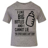 Hipster Baby Cute Funny Unique Kids T-shirt, Perfect new baby gift, I like big bottles and I cannot lie, I like Big butts and I cannot Lie, Grey baby Kids T-shirt