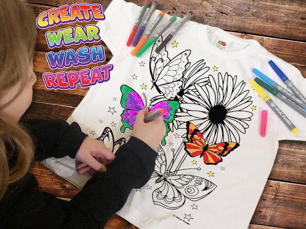 Splat T- shirt - Kleur telkens opnieuw je mooie T shirt - Zeemeermin Splat T- shirt - Kleur telkens opnieuw je mooie T shirt - Zeemeermin