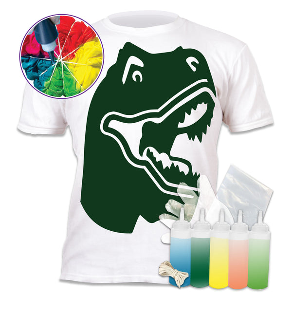 Tie Dye Kit, Vibrant Tie Dye T Shirt, magic Tie Dye kit, Dinosaur T shirt, kids tie dye kit, kids tie dye t-shirt, Dinosaur t-shirt for Boys, create your own t-shirt, Dinosaur gifts for Boys, Dinosaur T-shirt
