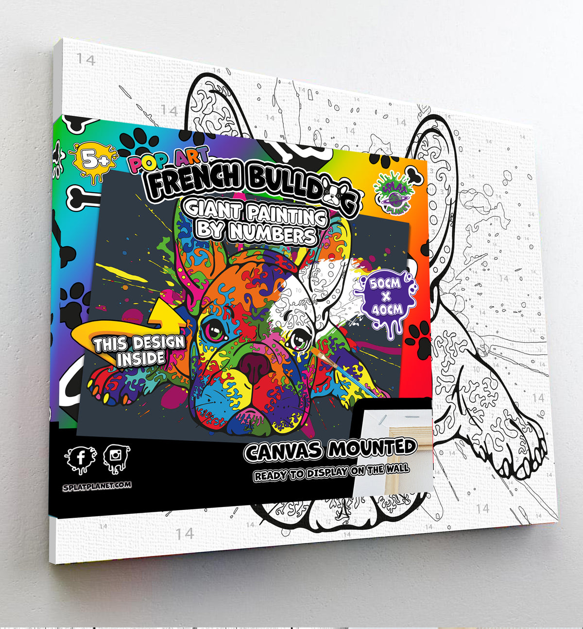 FRENCH BULLDOG PAINTING BY NUMBER FRAMED PAINT BY NUMBERS CANVAS