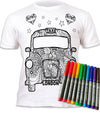 kids, children, chlidrens, colour in t-shirt, eatsleepdoodle, eat sleep doodle, grafix,  splat planet, London Taxi, Souvenir, colouring, colour in, personalise, Magic, kids gift, unique present, magic t-shirt, magic t-shirt