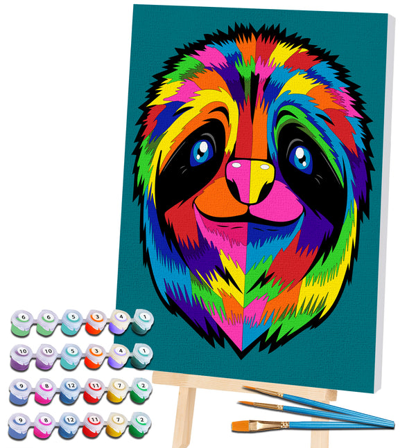 Sloth paint by number, Sloth painting, Sloth painting for kids, Sloth painting easy, Sloth painting by numbers uk, Sloth painting set, washable acrylic paints, Sloth gifts, sloth gifts for girls, paint by number on canvas, paint by numbers ready for wall mounting, paint by numbers for kids, paint by numbers for beginners, paint by numbers for children, paint by numbers with frame, framed paint by numbers,sloth toy,