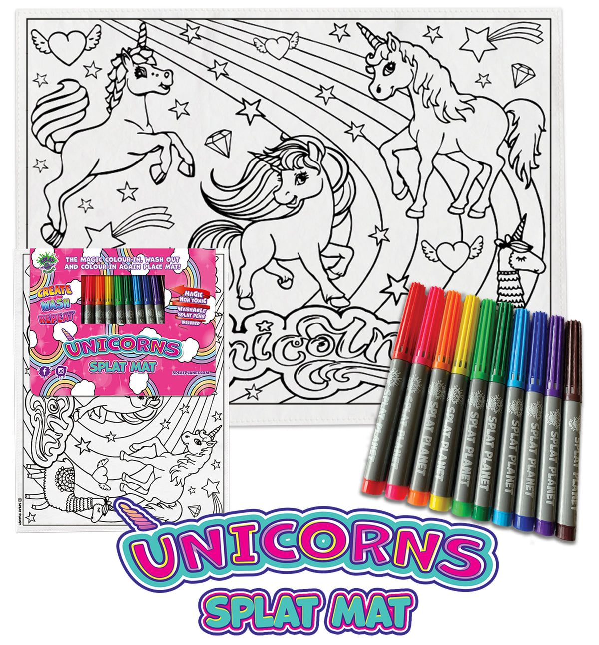 Splat Planet Maglietta Da Colorare Con Unicorno, Con 10 Penne Magiche Atossiche Lavabili Da Colorare E Lavare 0 1 Splat Planet Maglietta Da Colorare Con Unicorno, Con 10 Penne Magiche Atossiche Lavabili Da Colorare E Lavare 0 1