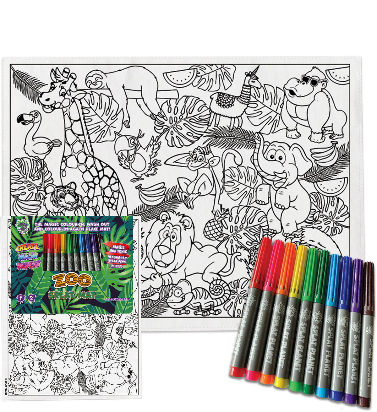 Splat Planet Colour-in Farm - Maglietta Da Colorare Con 6 Penne Lavabili - Per Bambini, Riutilizzabile