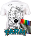kids, children, chlidrens, colour in t-shirt, art2colour, art 2 colour, splat planet, Butterflies, Farm, Farm animal, Farm colouring, Farm colour in, colouring, colour in, personalise, Magic, Farm